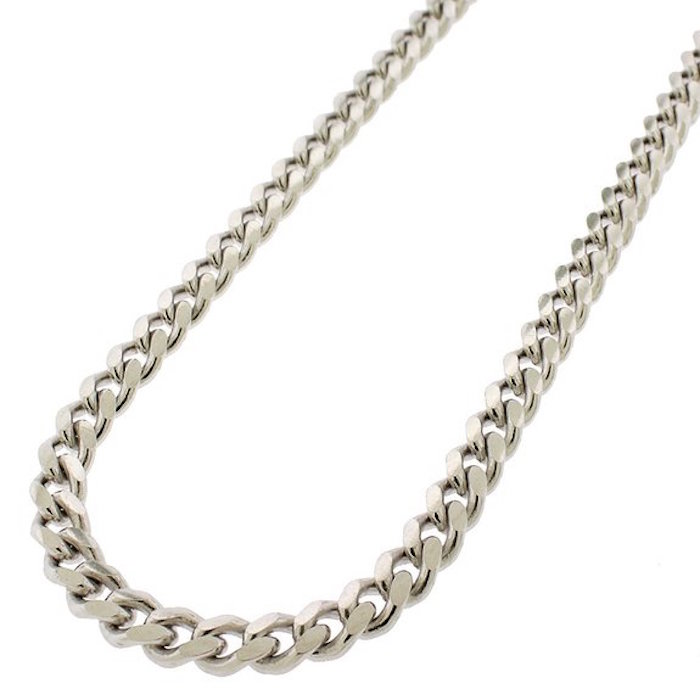 .925 Sterling Silver 5mm Solid Miami Cuban Curb Link Necklace Chain Rhodium Plated 24